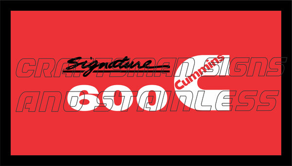 CUMMINS RED signature 600 Badge Bar Mat