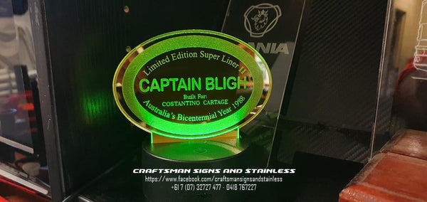Acrylic edge lit MACK Bi Centennial SUPERLINER II 'CAPTAIN BLIGH'