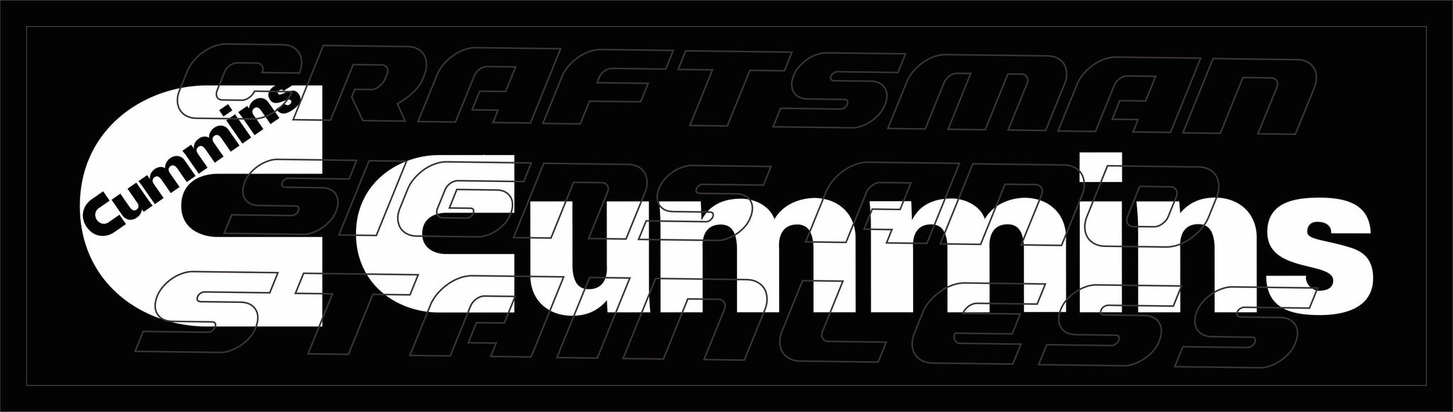 CUMMINS WHITE C ON BLACK Badge Bar Mat