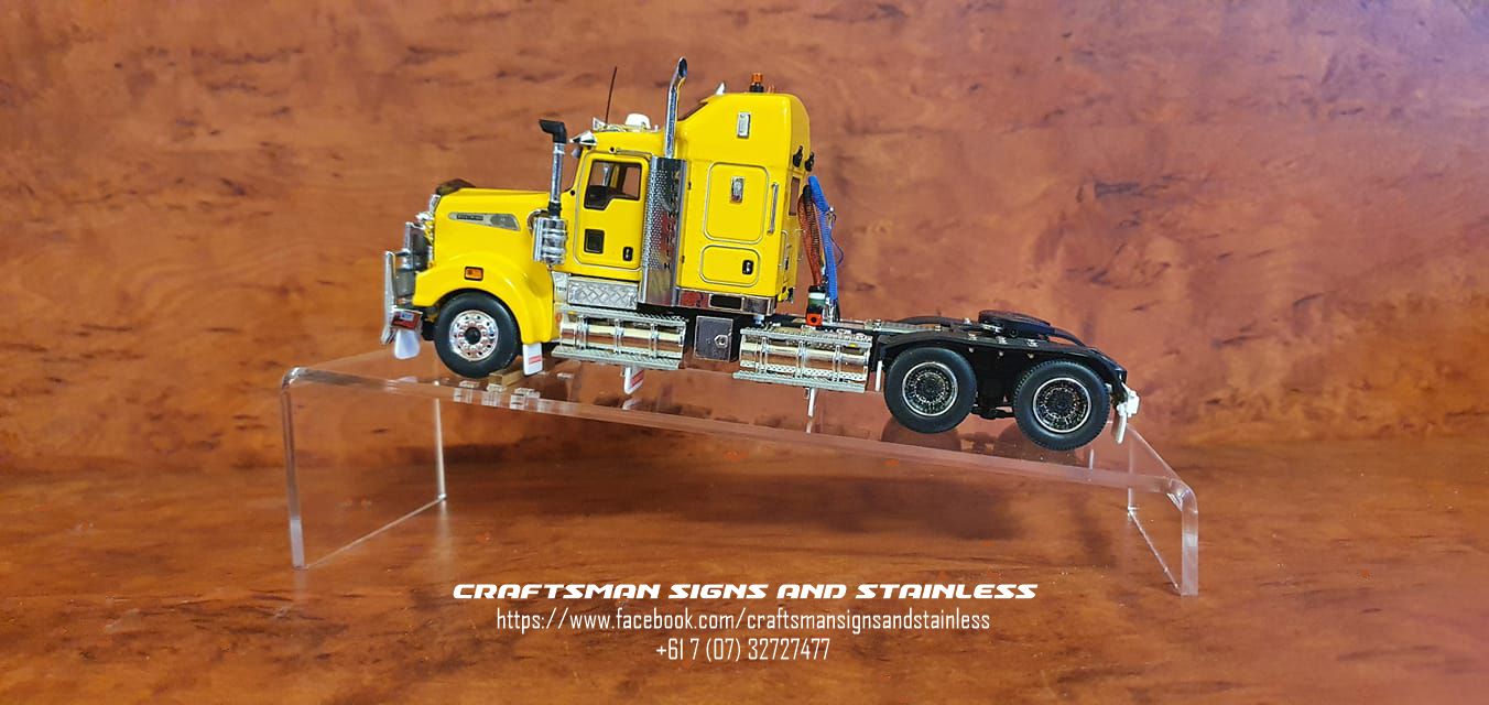 Laser cut acrylic display ramp