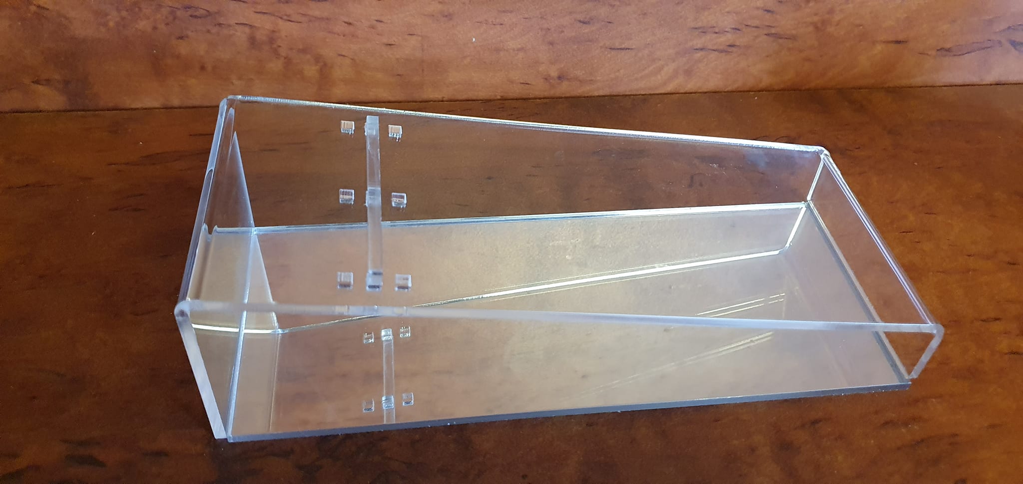 Laser cut acrylic display ramp