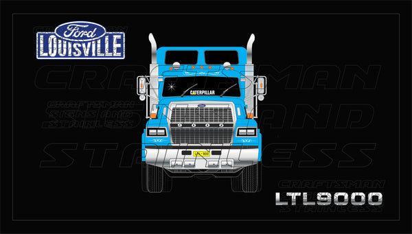 Ford Louisville LTL9000 Blue front Bar Mat