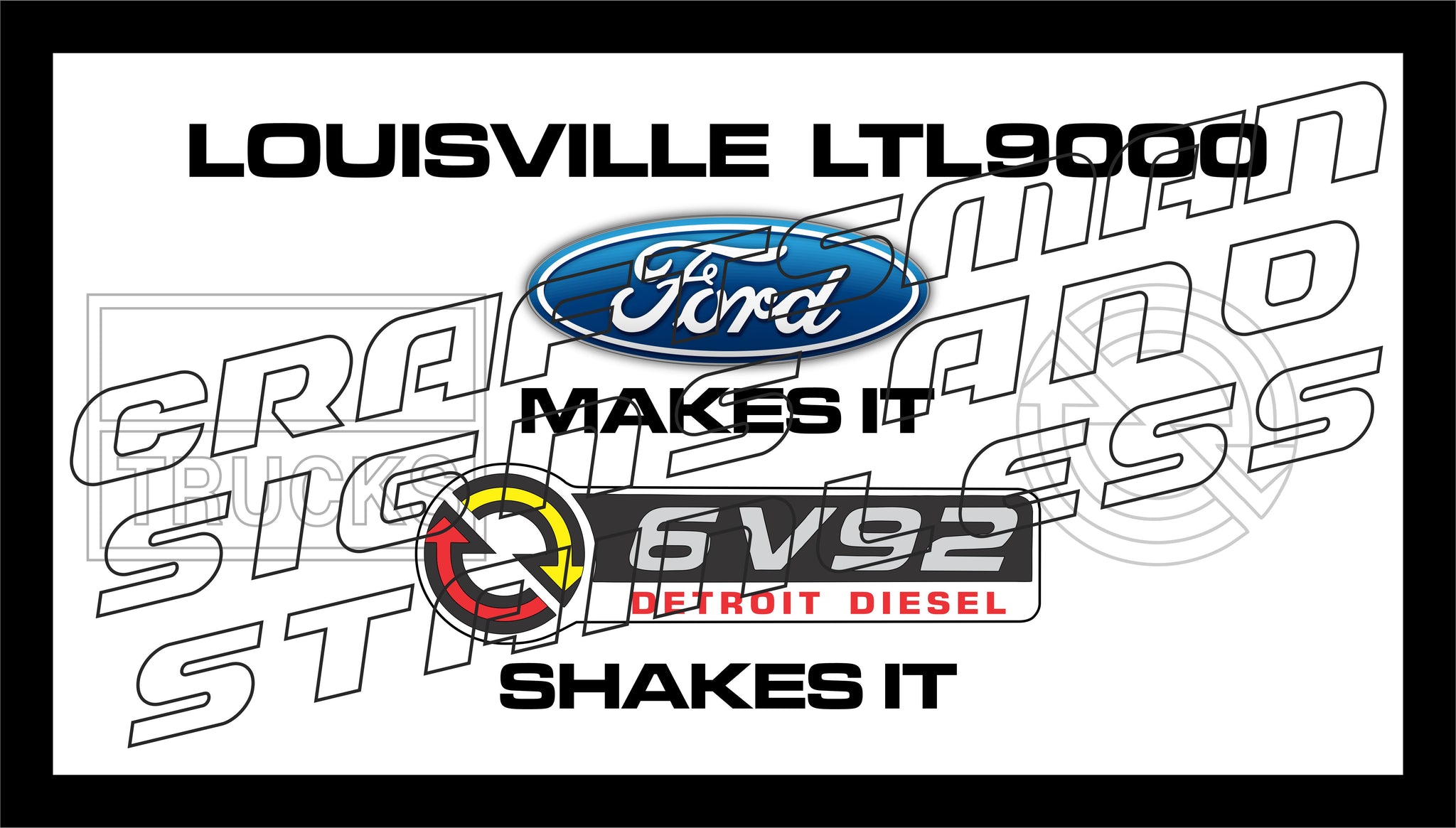 Ford LOUISVILLE LTL 9000 DETROIT 6V92 Shakes it Bar Mat (Copy)