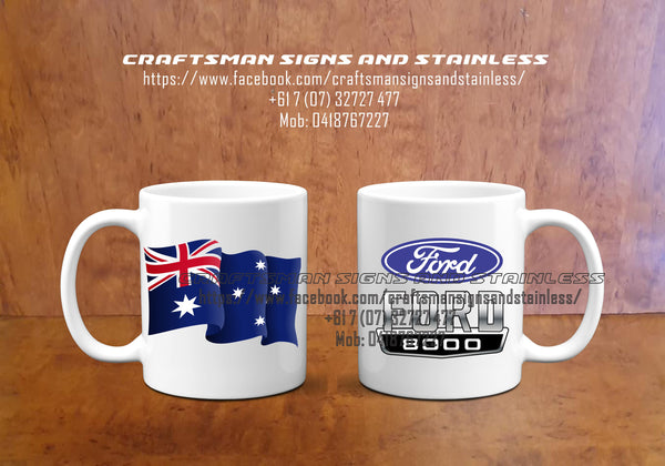 Custom white ceramic Coffee Mug FORD Trucks 8000