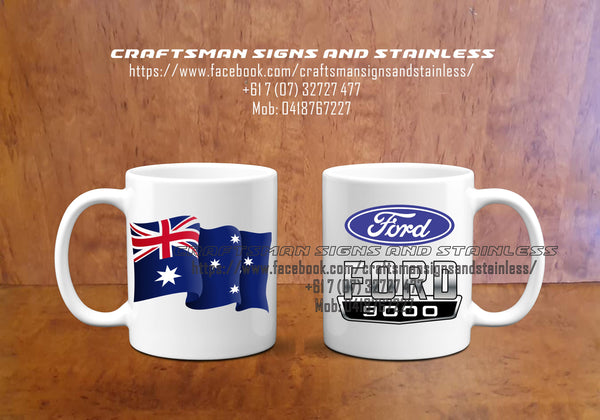 Custom white ceramic Coffee Mug FORD Trucks 9000