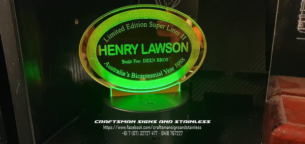 Acrylic edge lit MACK Bi Centennial SUPERLINER II 'HENRY LAWSON'
