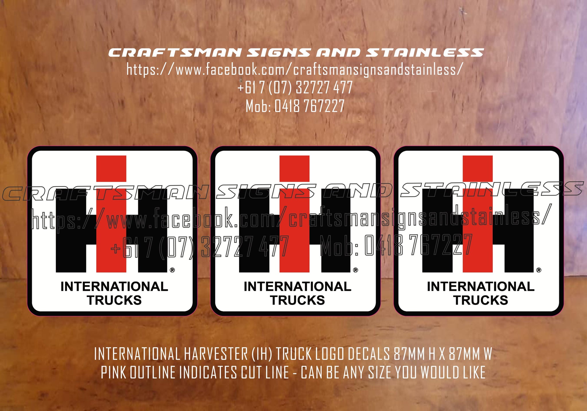 Decal International Harvester (IHC) with black border Small