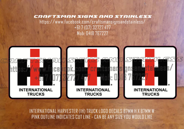 Decal International Harvester (IHC) with black border Small