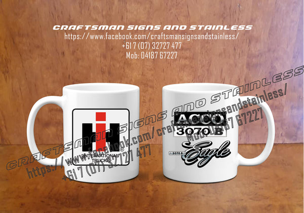 Custom white ceramic Coffee Mug INTERNATIONAL 'EAGLE'
