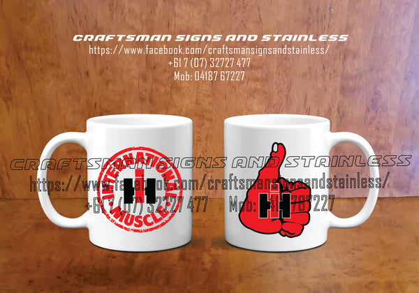 Custom white ceramic Coffee Mug INTERNATIONAL THUMBS UP