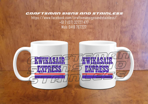 Custom white ceramic Coffee Mug KWIKASAIR EXPRESS 2