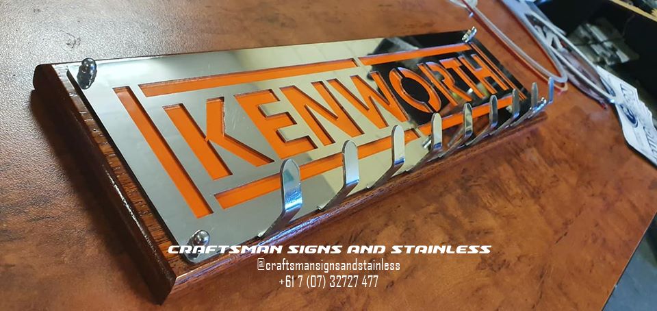 Stainless steel key ring holder KENWORTH 'BIG BANNER'
