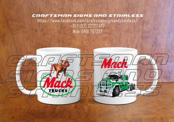 Custom white ceramic MACK R Green