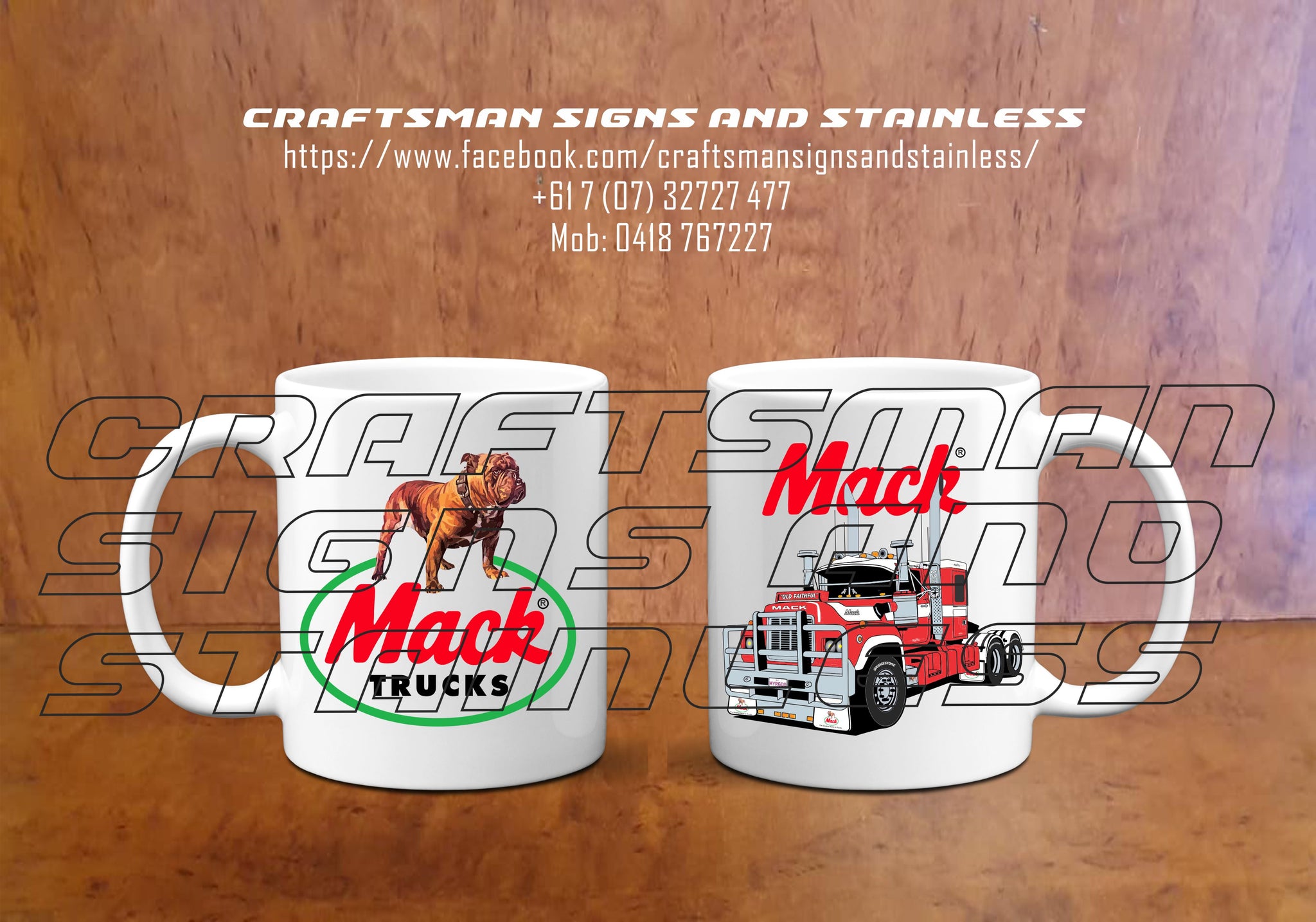 Custom white ceramic MACK R600 Red