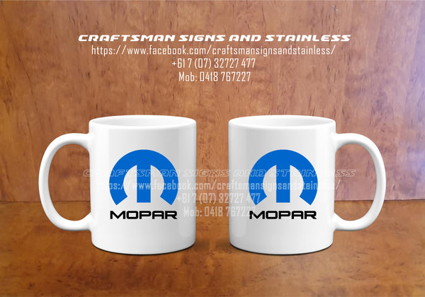 Custom white ceramic Coffee Mug 'MOPAR'