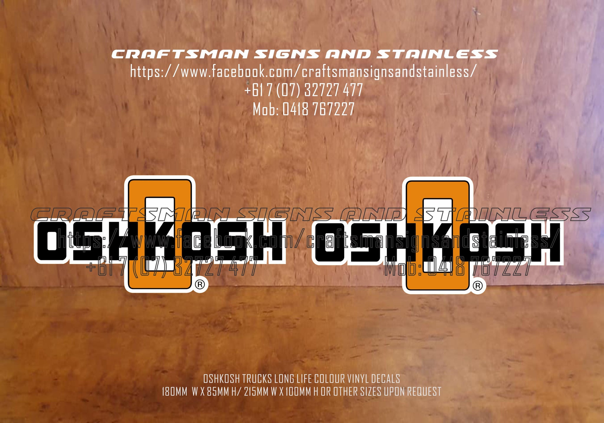 OSHKOSH VINYL DECAL (Black)