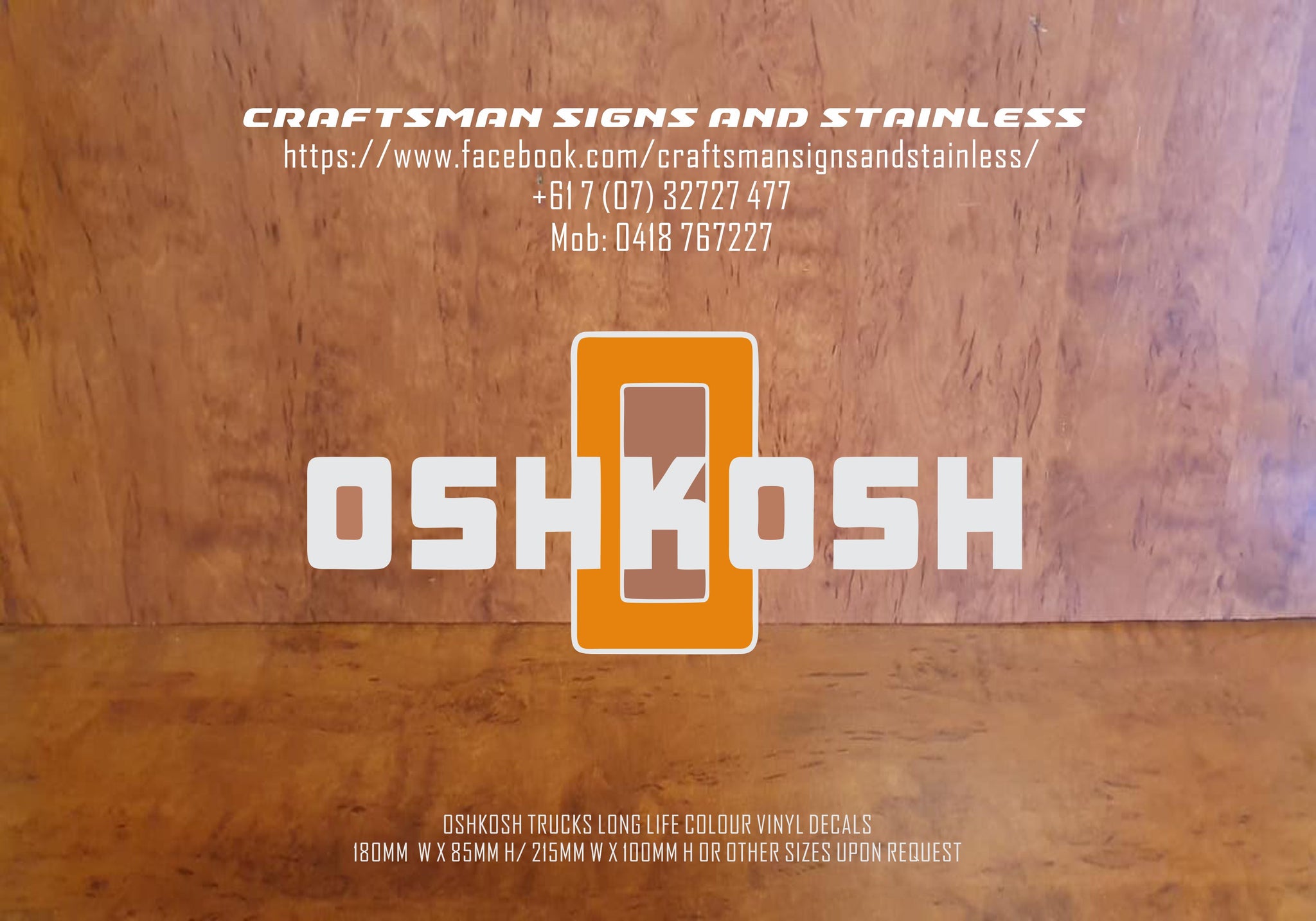 OSHKOSH VINYL DECAL (White)