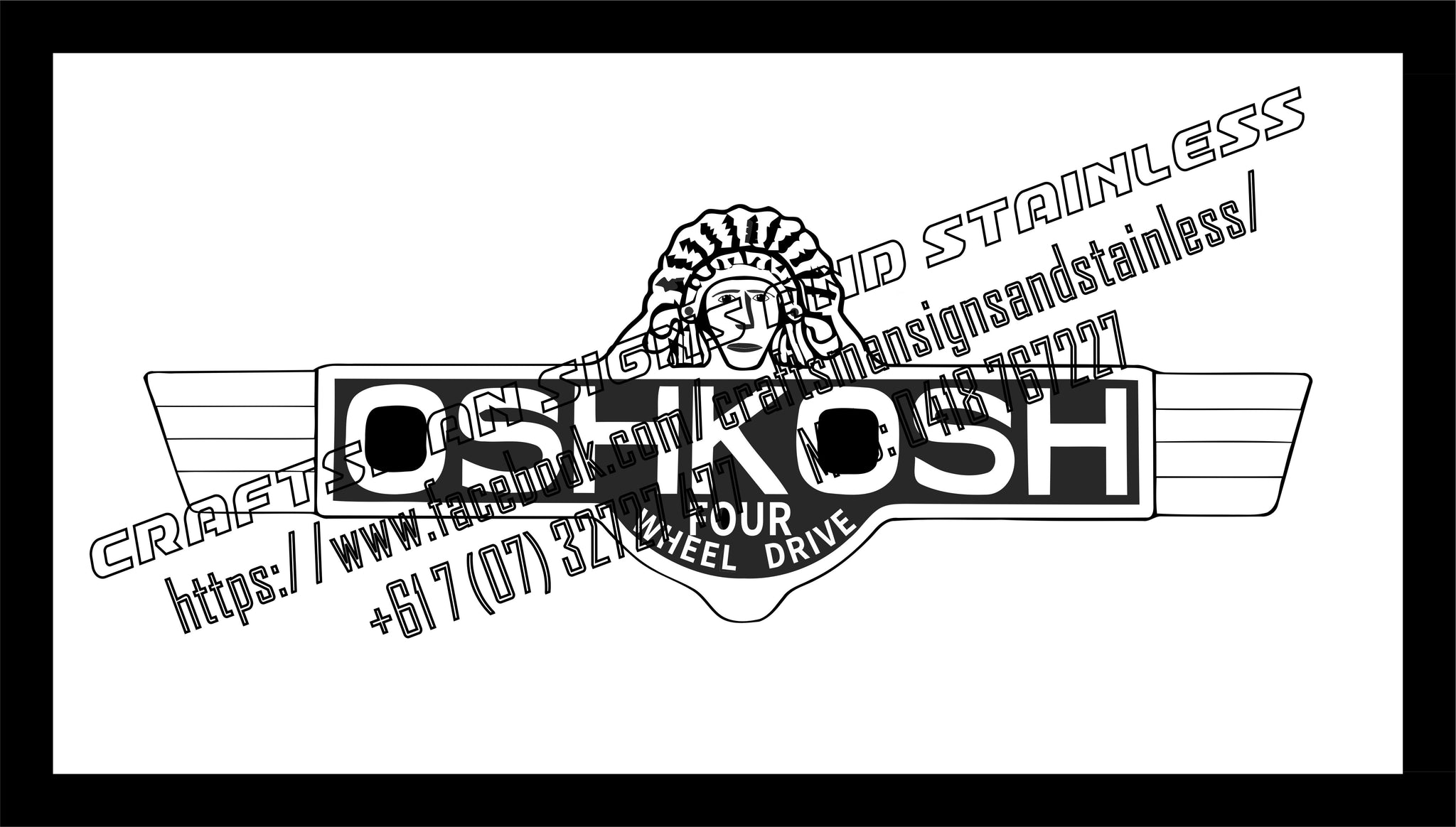 OSHKOSH 4WD Vintage Sign Bar Mat