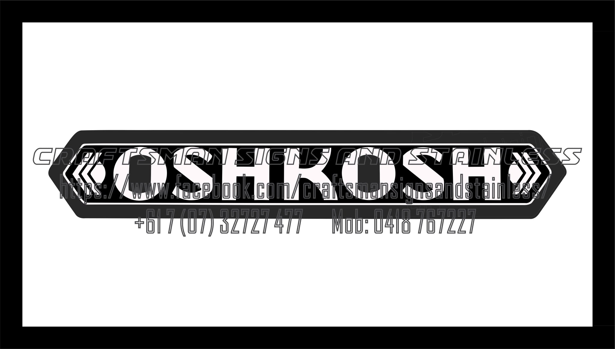 OSHKOSH Vintage Sign Bar Mat Black
