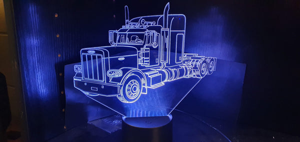 Edge lit acrylic light, Peterbilt Truck