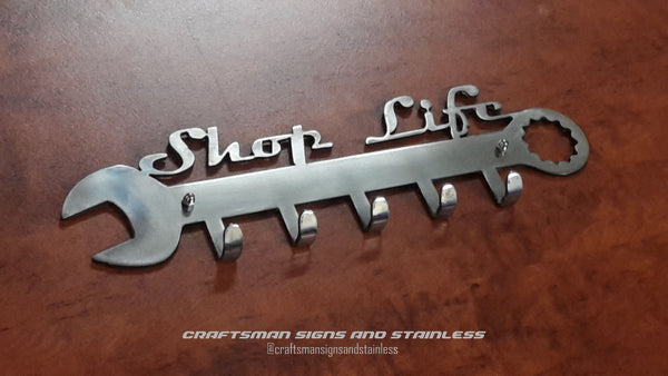 Key Ring holder (KRH) 'SHOP LIFE' stainless steel