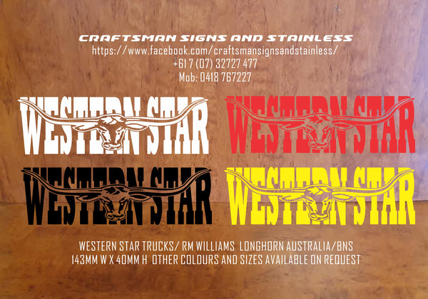 Decal, Western Star RM WILLIAMS Longhorn  BNS