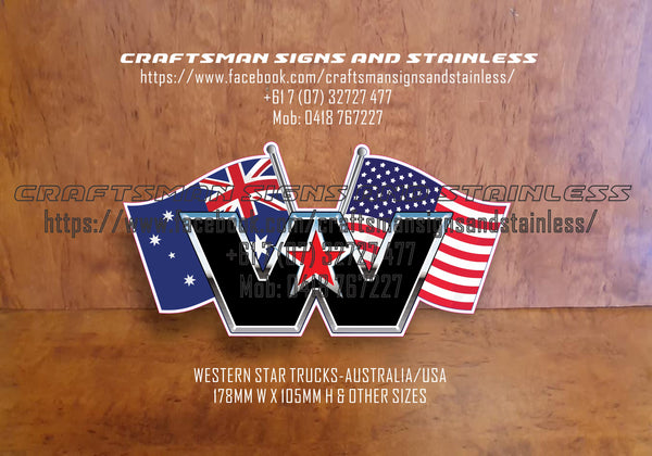 Decal, Western Star (Dual Flags)