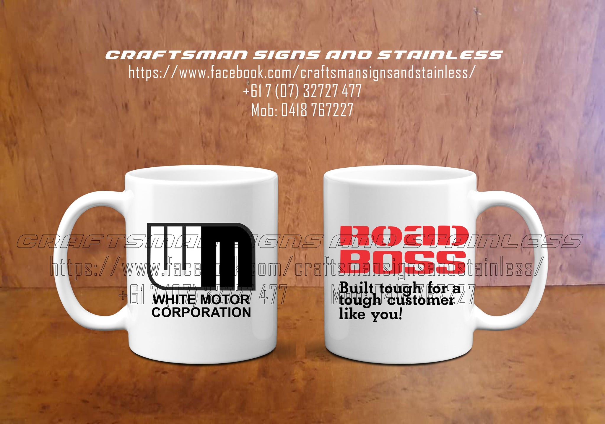 Custom Coffee Mug WHITE 'Road Boss'