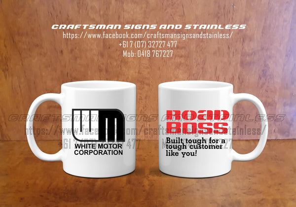 Custom Coffee Mug WHITE 'Road Boss'