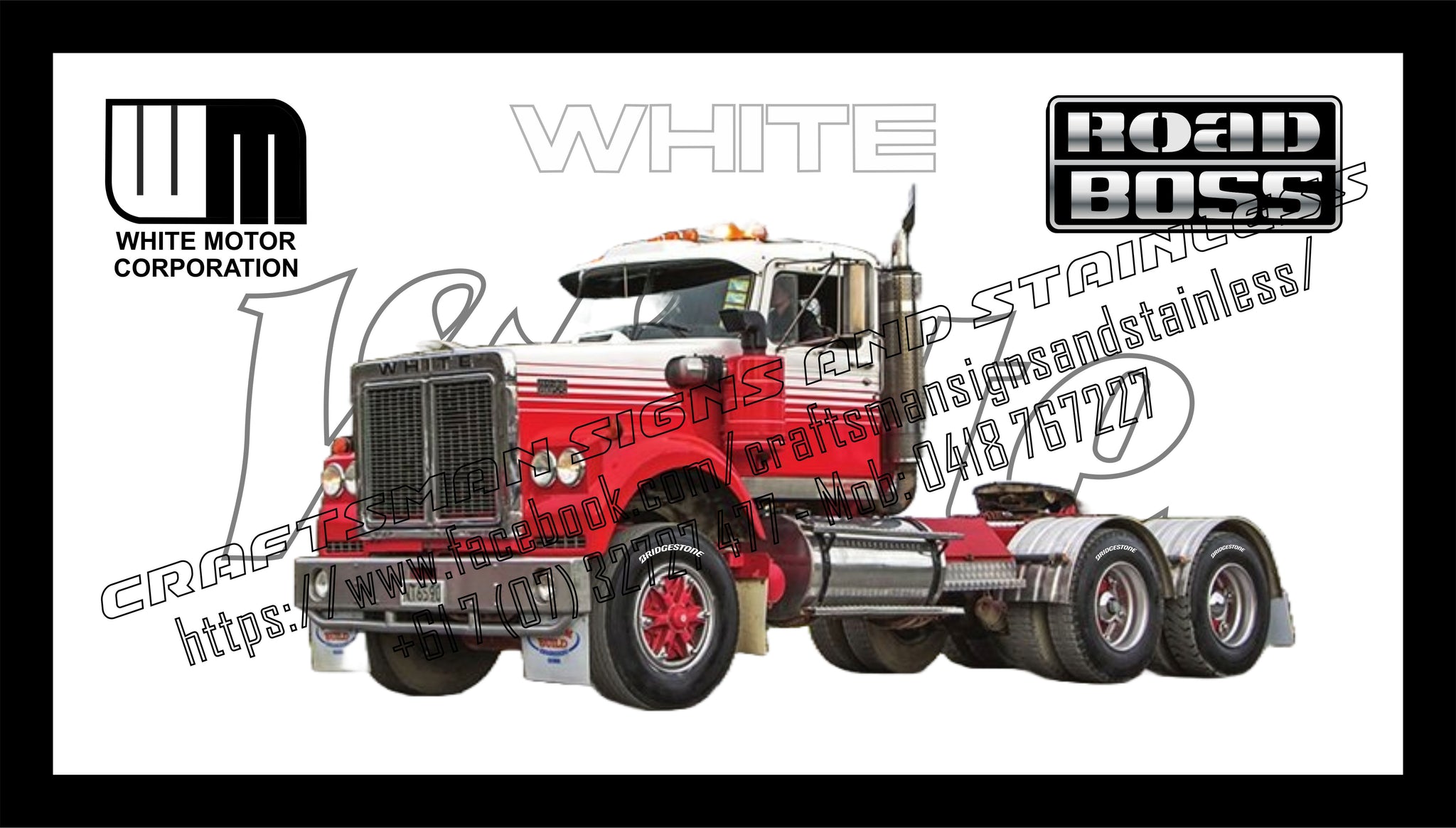 WHITE 'Road Boss' (Orange) Bar Mat