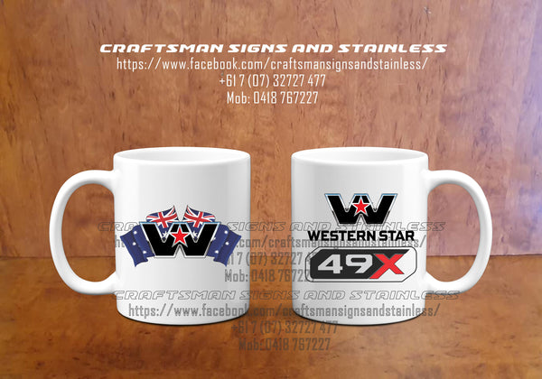 Custom white ceramic Western Star Coffee Mug 49X