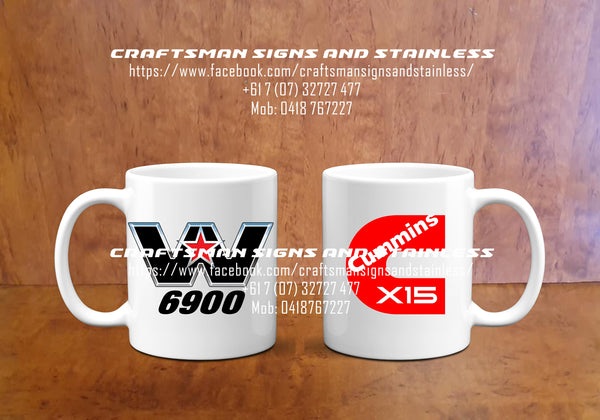 Custom white ceramic Western Star Coffee Mug 6900