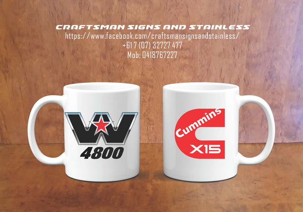 Custom white ceramic Western Star Coffee Mug 4800
