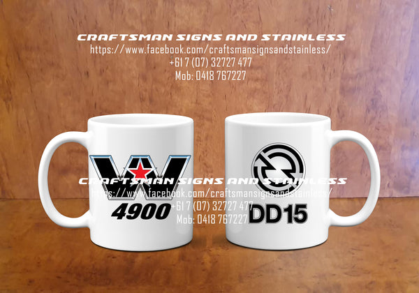 Custom white ceramic Western Star Coffee Mug 4900 DD15