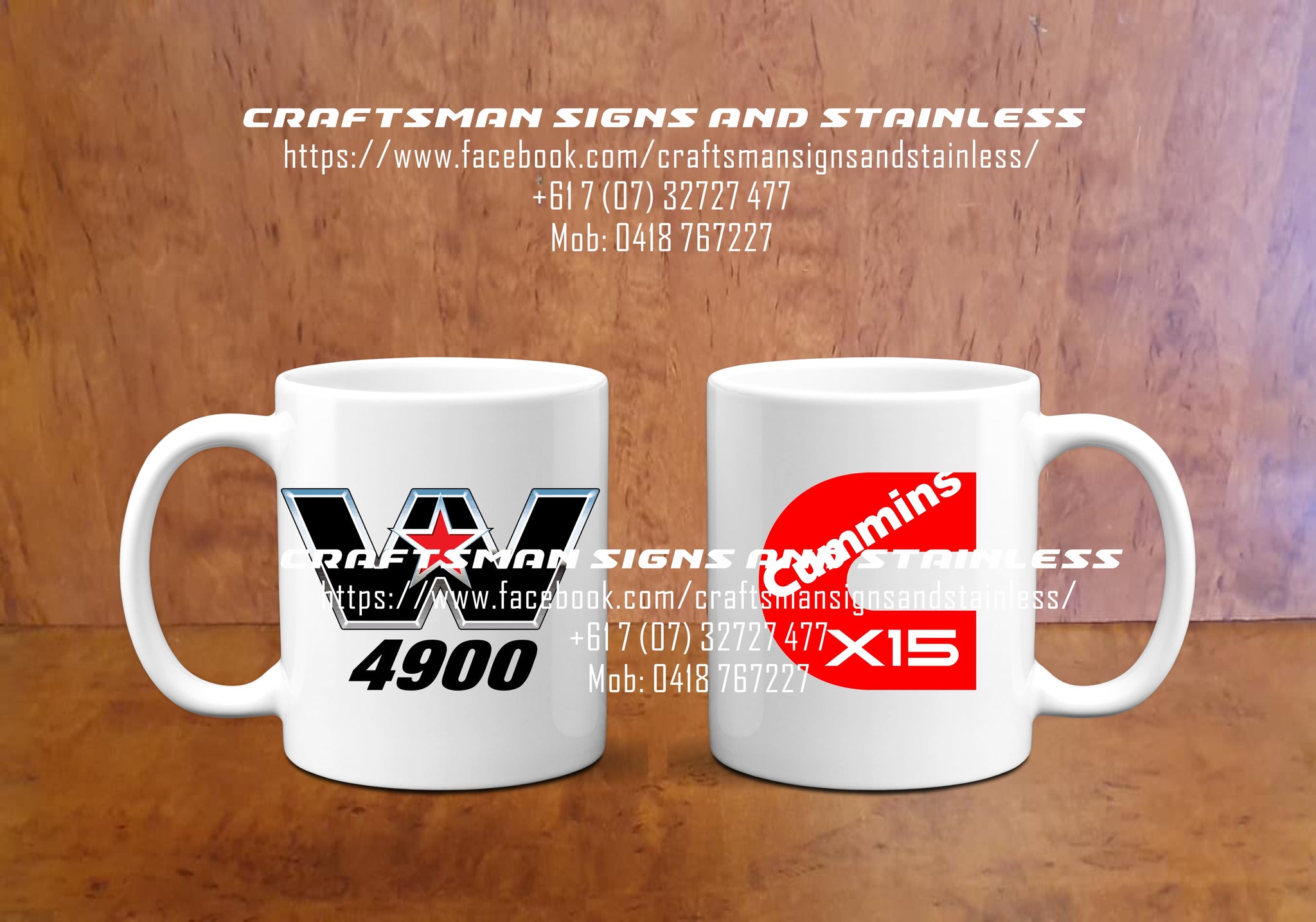 Custom white ceramic Western Star Coffee Mug 4900