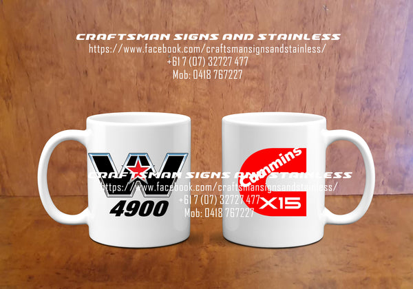 Custom white ceramic Western Star Coffee Mug 4900