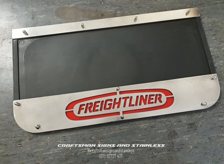 Custom Stainless Steel Mudflap Counterweights FREIGHTLINER