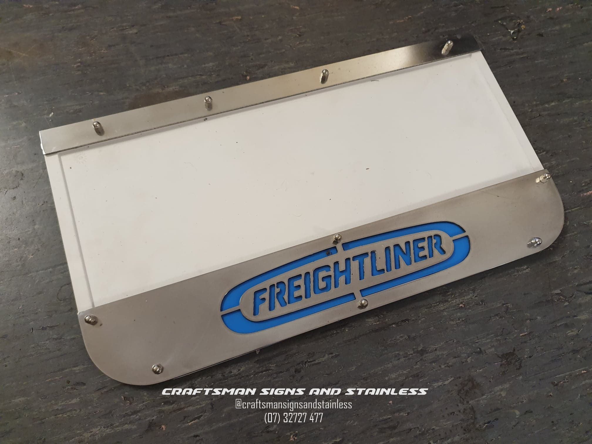 Custom Stainless Steel Mudflap Counterweights FREIGHTLINER