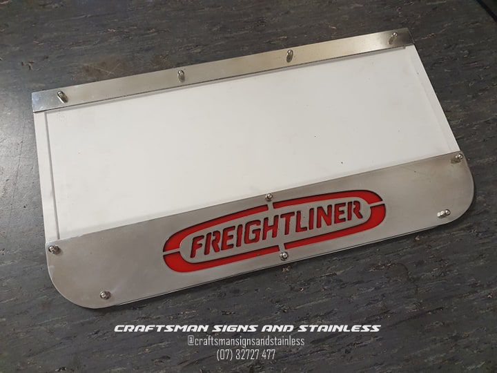 Custom Stainless Steel Mudflap Counterweights FREIGHTLINER