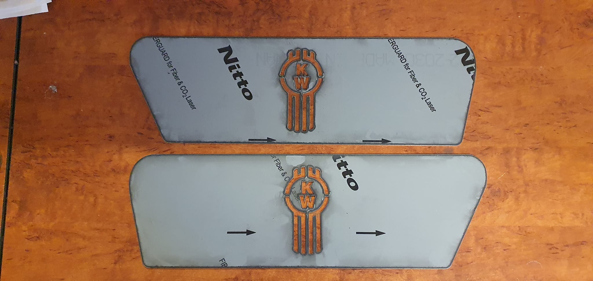 Stainless Steel scuff plates for K200 Kenworth (Bug logos)