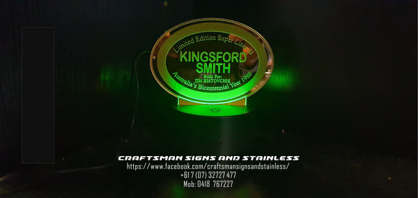 Acrylic edge lit MACK Bi Centennial SUPERLINER II 'KINGSFORD SMITH'