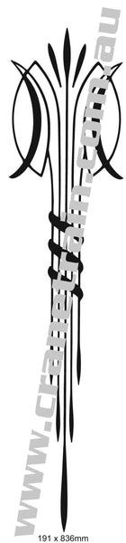 Decal, blinged scroll traditional wheatsheaf III