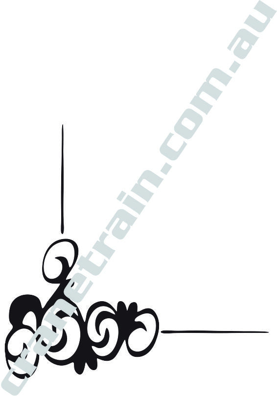 Decal, blinged scroll corner 1