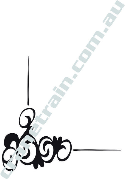 Decal, blinged scroll corner 1