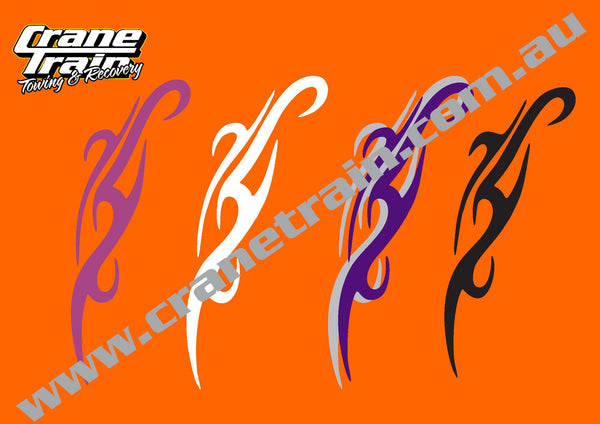 Decal, scroll tribal NATIONAL purple and silver